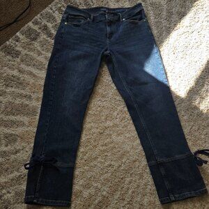 JJill Cropped Denim with Side Tie Size 4 Tall